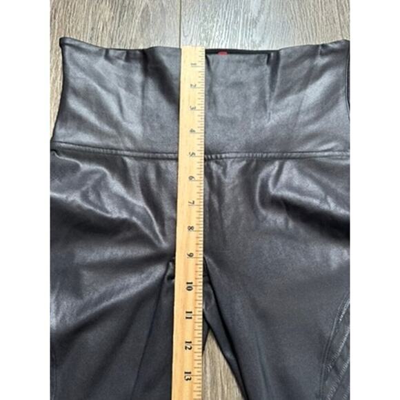 Spanx by Sara Blakely Faux Leather Moto Leggings Womens Size L Black Biker - Picture 3 of 9